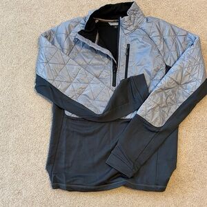 Smartwool Quilted Half-Zip in Gray and Black